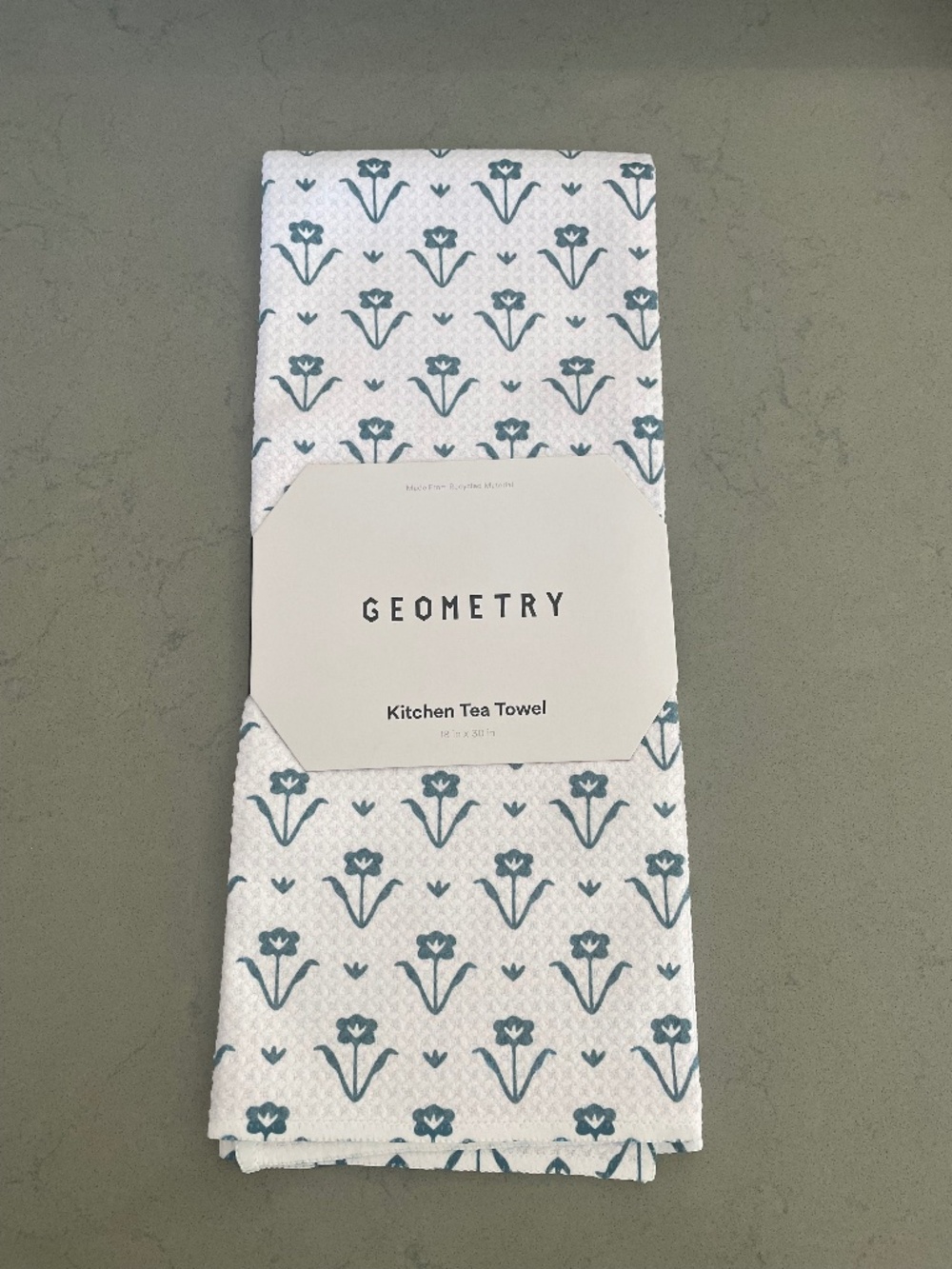 Geometry Kitchen Tea Towel- Ladylike Too Print, Made from Recycled Material
